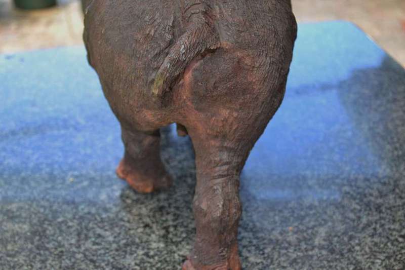 Large Wooden Hand Crafted Rhino - Justice Ncube