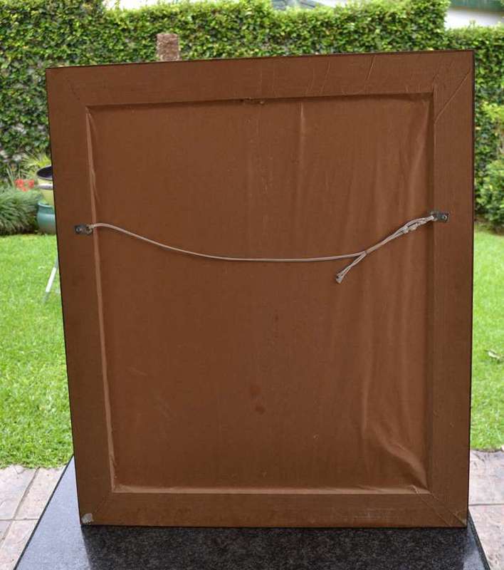 Original Painting Signed S Thompson in Heavy Mahogany Frame