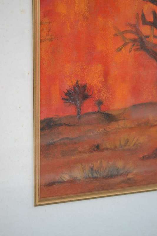 Original Painting Signed S Thompson in Heavy Mahogany Frame