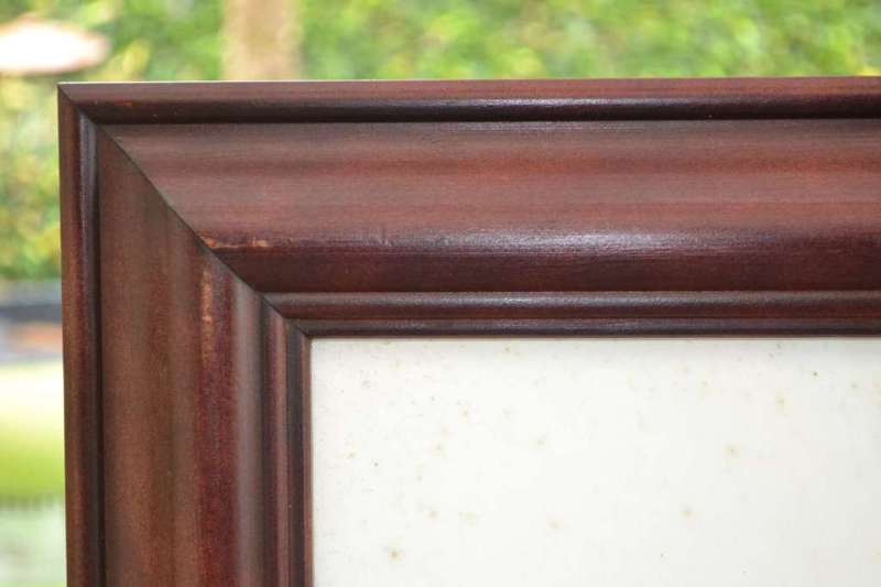 Original Painting Signed S Thompson in Heavy Mahogany Frame