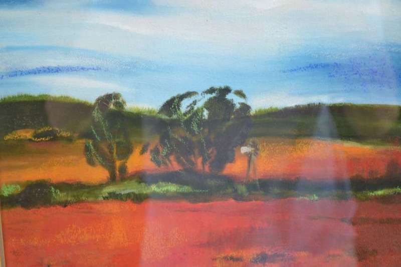Original Painting Signed S Thompson in Heavy Mahogany Frame