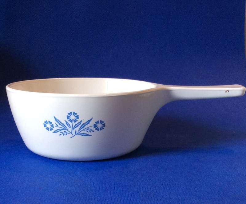 Vintage Corning Ware Blue Cornflower Sauce Pan / Skillet - Small