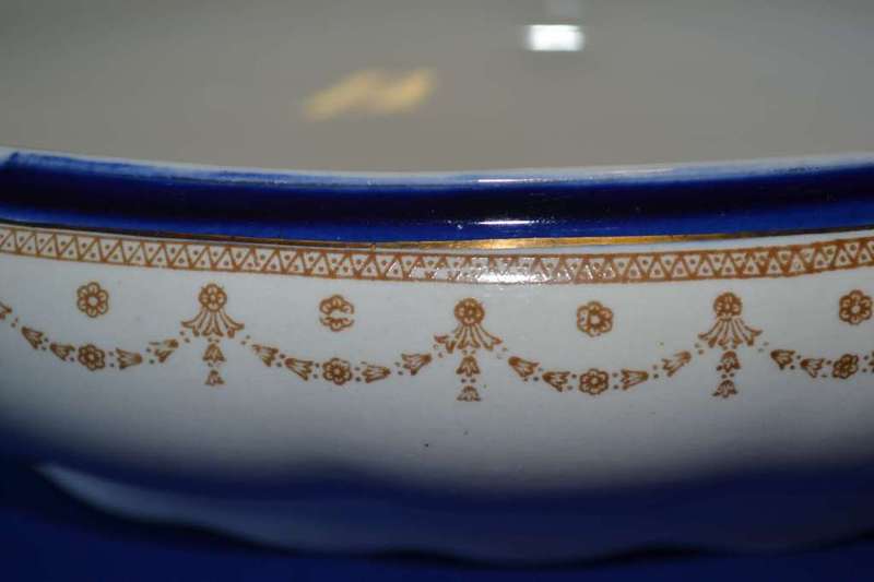 Vintage Alfred meakin  Bleu de Rol Serving Bowl and Platter