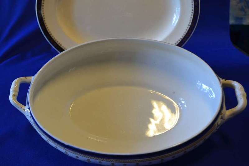 Vintage Alfred meakin  Bleu de Rol Serving Bowl and Platter