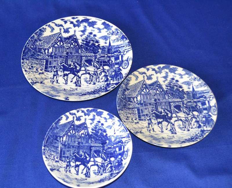 Constantia Fine China  Blue and White Plates - 3 Pieces