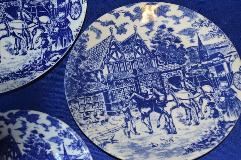 Constantia Fine China  Blue and White Plates - 3 Pieces