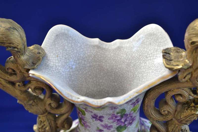 Pair of Vintage China Xiong Ying  Dragon Crackle Vases