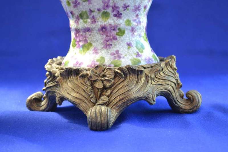 Pair of Vintage China Xiong Ying  Dragon Crackle Vases