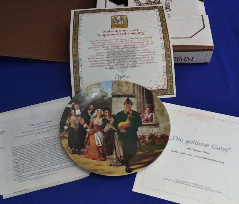 Konigszelt Bayern Die Goudene Gans (The Golden Goose) Plate with COA