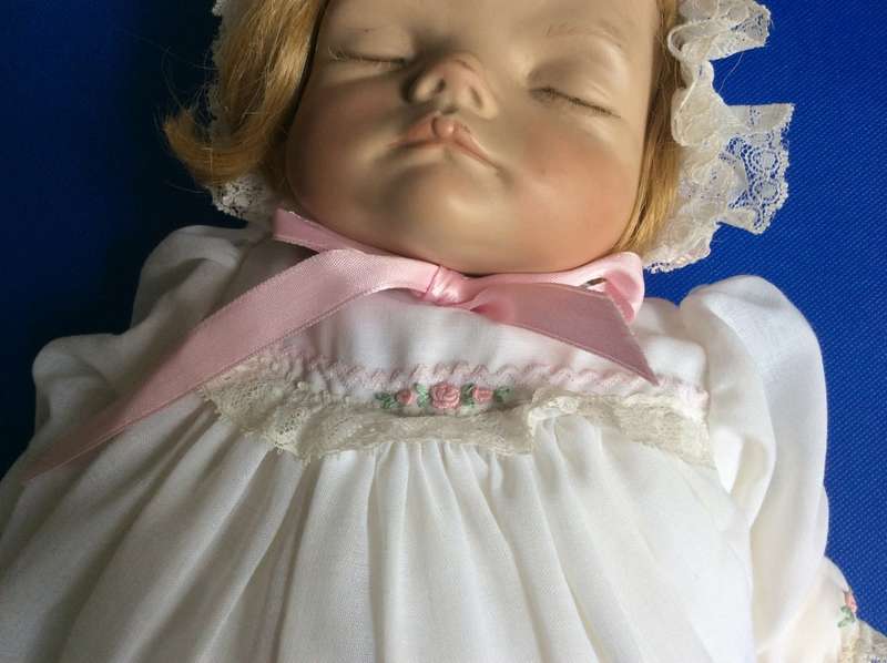 Vintage Porcelain Sleeping Baby Doll `My Princess` (Joyce Wolfe Designs)  1989