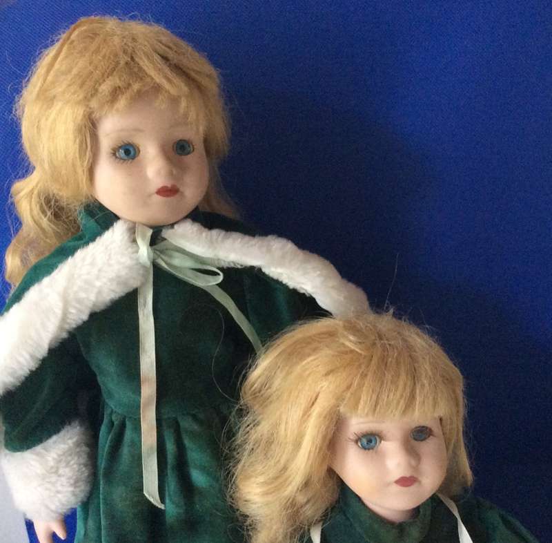 Pair of Vintage Porcelain Dolls
