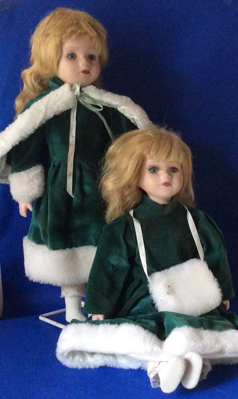 Pair of Vintage Porcelain Dolls