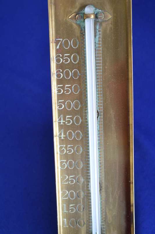 Vintage Brass Thermometer on Metal Stand