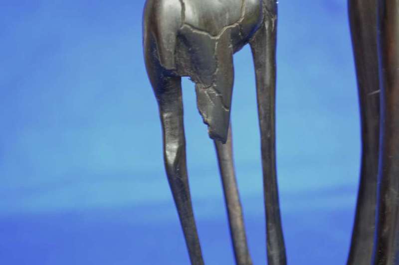 Abstract Style Carved Wooden Mother and Baby Giraffe
