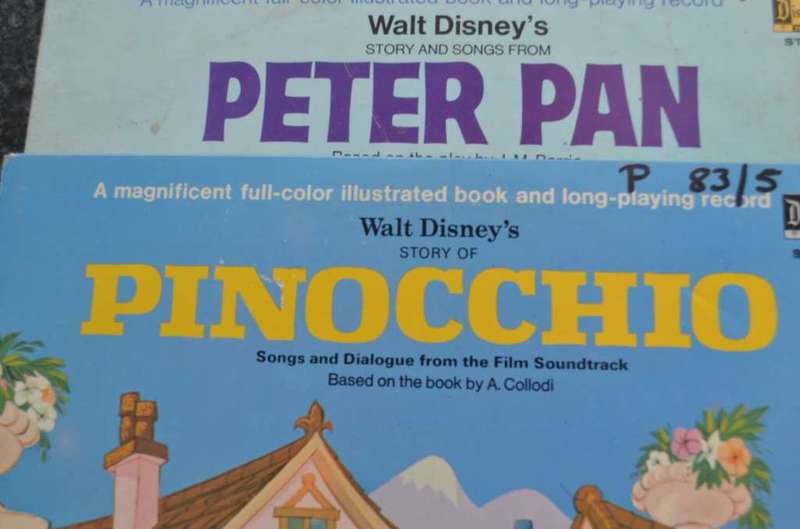 Various Vintage Vinyl Record  and Book Children`s stories -Disneyland