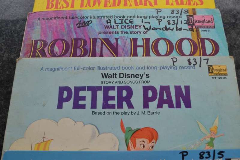 Various Vintage Vinyl Record  and Book Children`s stories -Disneyland