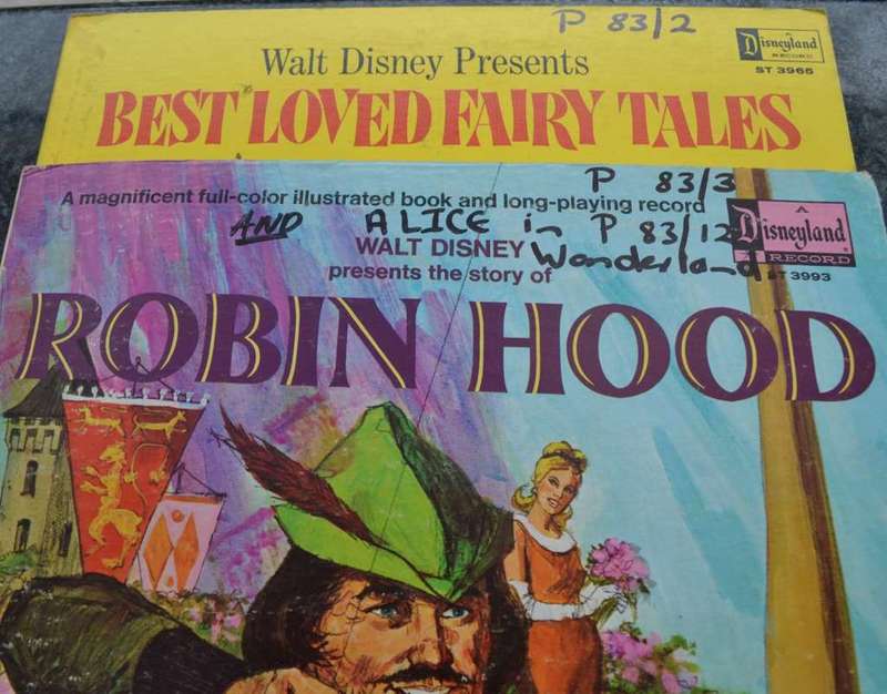 Various Vintage Vinyl Record  and Book Children`s stories -Disneyland