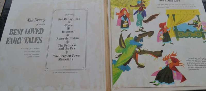 Various Vintage Vinyl Record  and Book Children`s stories -Disneyland