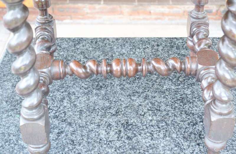 Antique Carved Oak Barley Twist  High Backed  Chair