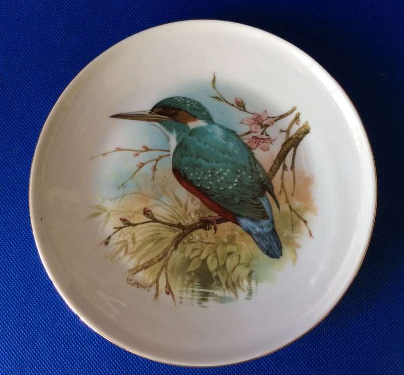 Constantia Fine China Bird Plate + 2 Miniature Coalport Bird Plates