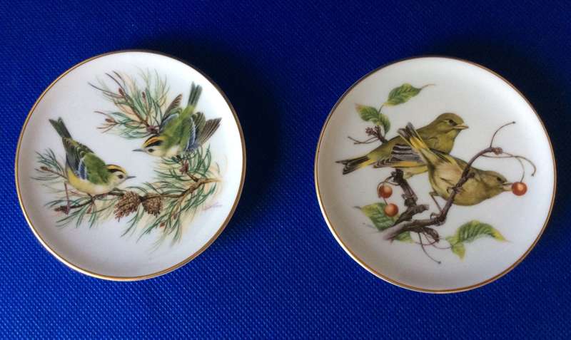 Constantia Fine China Bird Plate + 2 Miniature Coalport Bird Plates