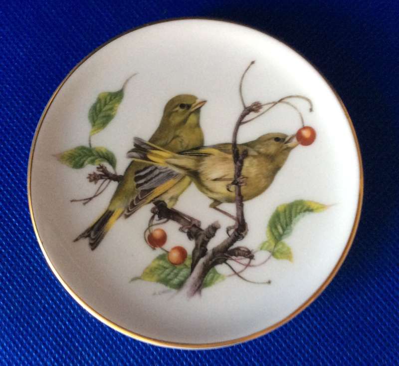 Constantia Fine China Bird Plate + 2 Miniature Coalport Bird Plates