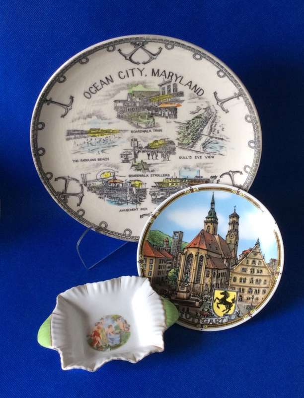 Porcelain Souvenir Plates and Small Bowl
