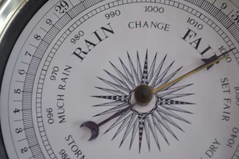 Metamec Nautical Style Quartz Clock and Barometer on Wooden Plaque