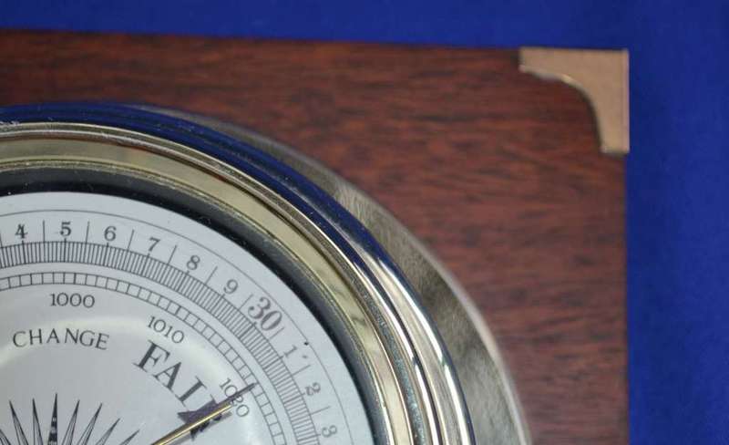 Metamec Nautical Style Quartz Clock and Barometer on Wooden Plaque