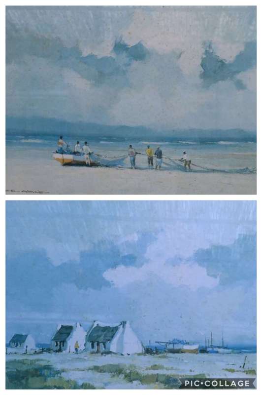 Wessel Marais Framed Prints Set of Two Boat People