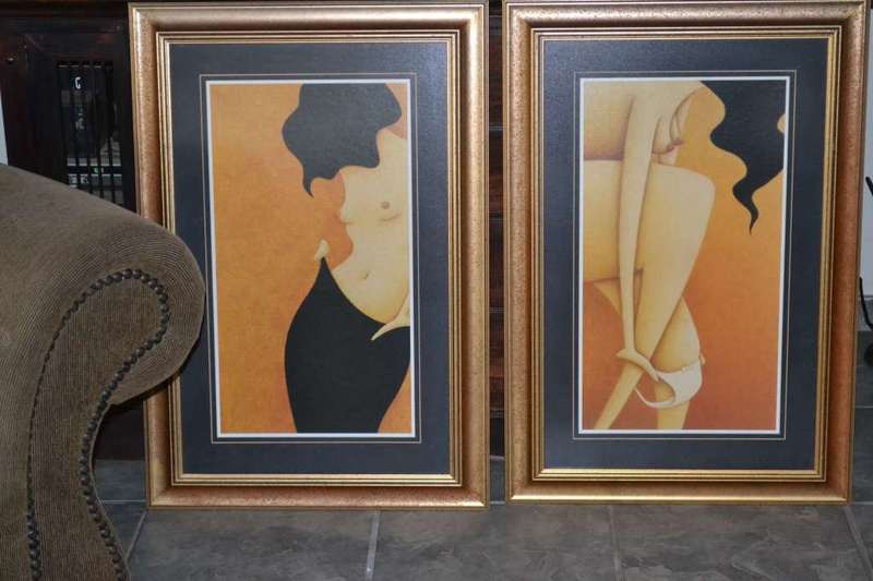 Large Abstract Semi Nude Female form Prints