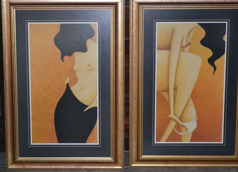 Large Abstract Semi Nude Female form Prints
