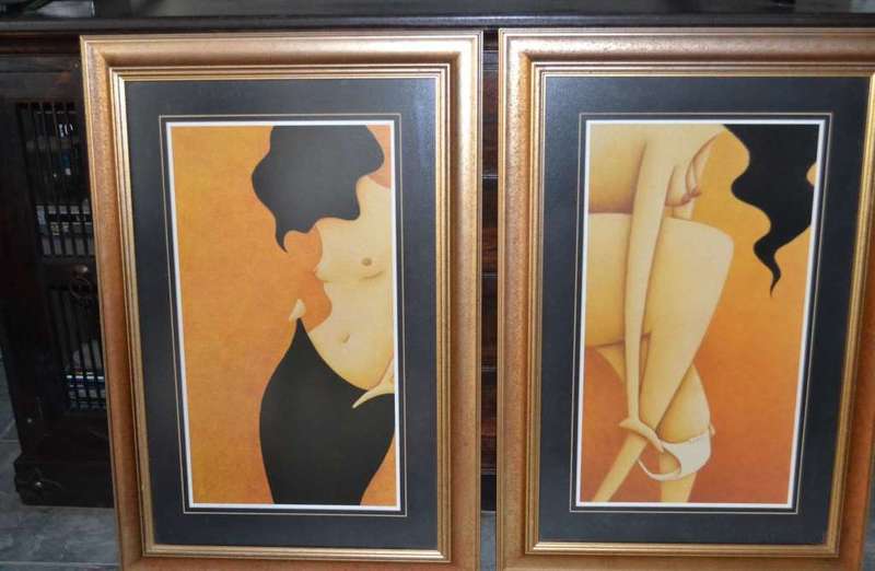 Large Abstract Semi Nude Female form Prints