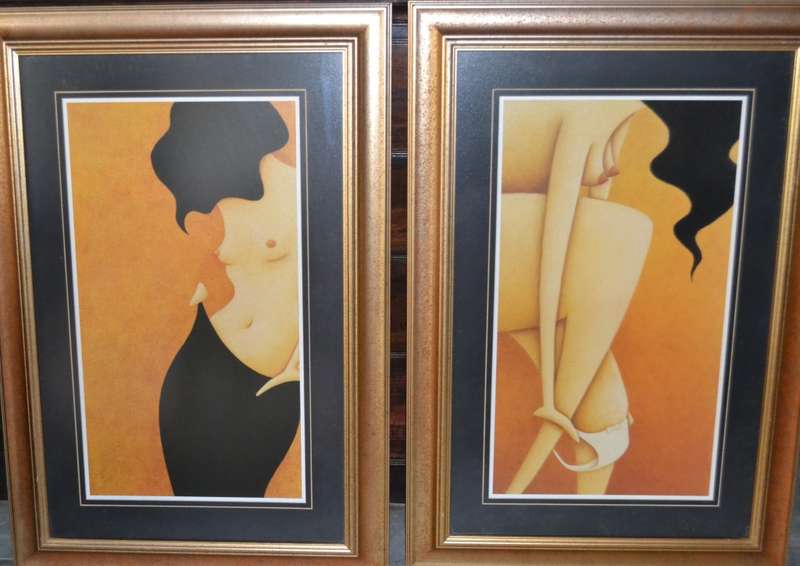 Large Abstract Semi Nude Female form Prints