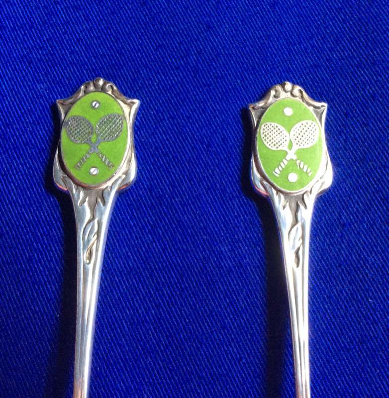 Collectible Spoons - Crossed Tennis Racket Emblem x 6