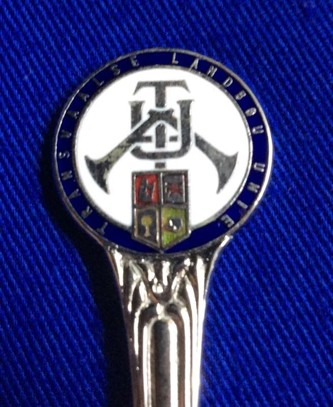 Collectible Enamelled Transvaal Landbou Unie Emblem Spoon and Cake Forks