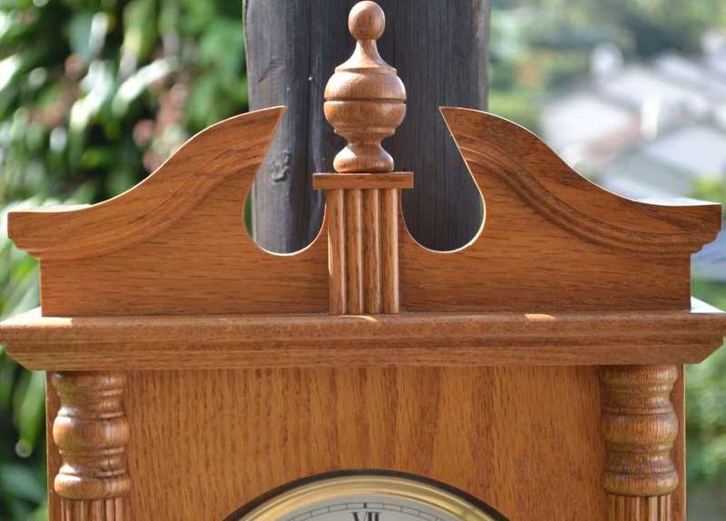 Century Solid  Oak Pendulum Wall Clock - Battery Operated