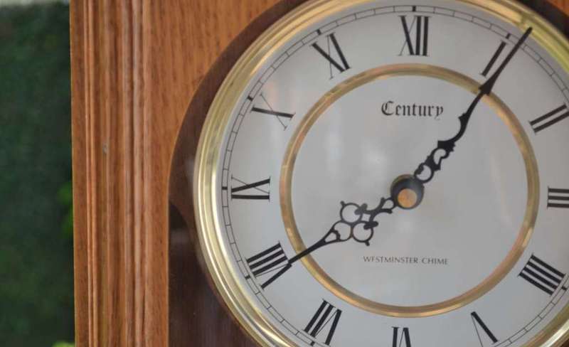 Century Solid  Oak Pendulum Wall Clock - Battery Operated