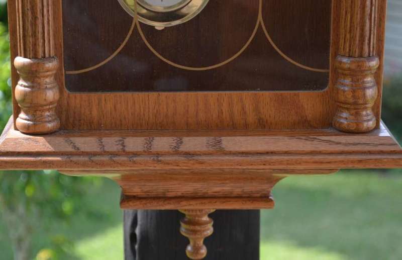 Century Solid  Oak Pendulum Wall Clock - Battery Operated