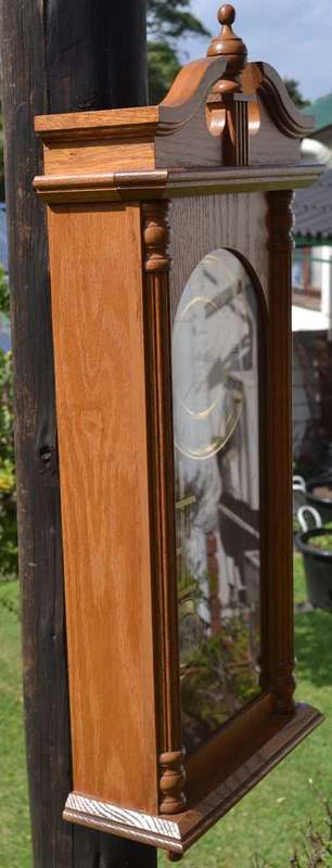 Century Solid  Oak Pendulum Wall Clock - Battery Operated