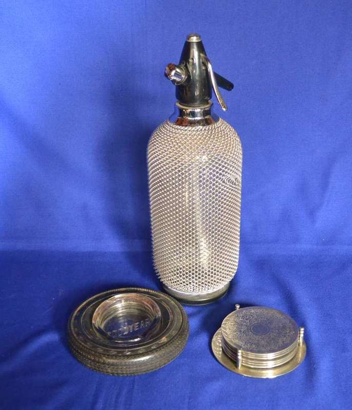 Bar Accessories - Soda Syphon, Coasters and Tyre Ashtray