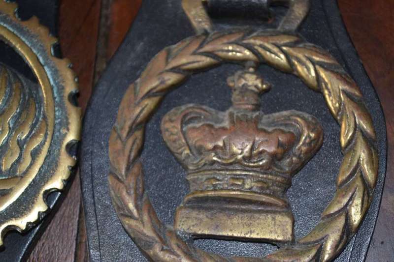 Assorted Vintage Horse Brasses on leather Straps