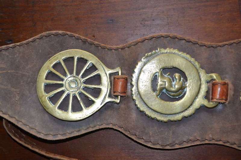 Assorted Vintage Horse Brasses on leather Straps