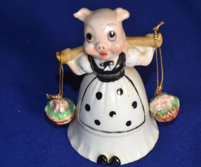 Collection of Blue and White Porcelain Pig Ornaments