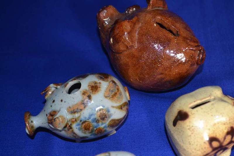 Ceramic Pig Ornaments x 4