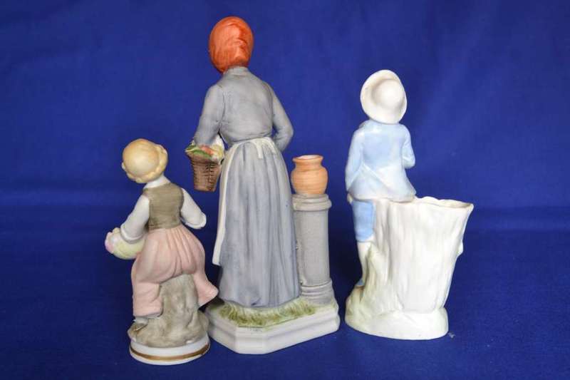 Assorted Vintage Bisque Porcelain Figurines x 3
