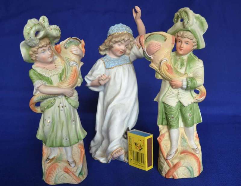 Antique Gebruder Heubach Bisque Figurine, Pair Bisque Figurines