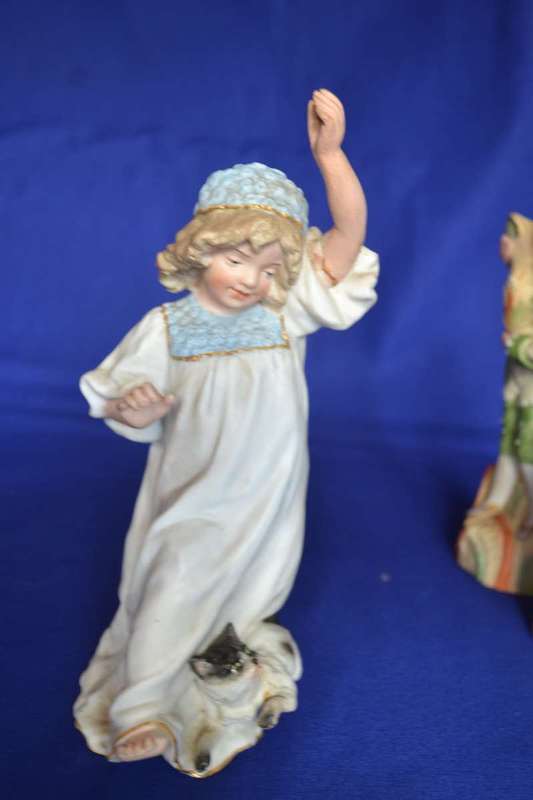 Antique Gebruder Heubach Bisque Figurine, Pair Bisque Figurines