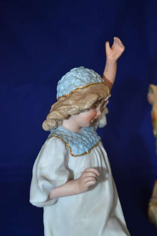 Antique Gebruder Heubach Bisque Figurine, Pair Bisque Figurines