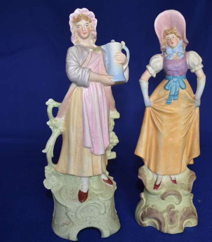 Vintage Bisque Porcelain Figurines x 2